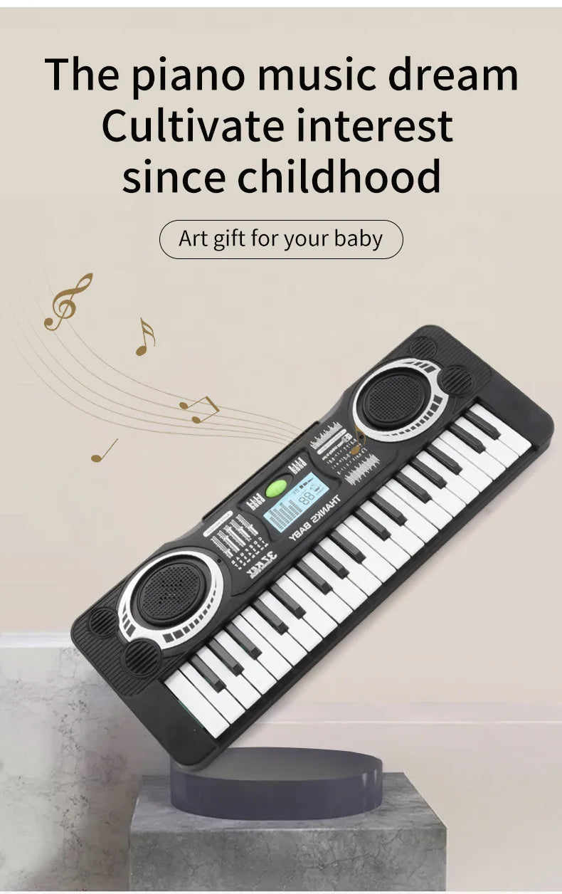 Portable 37 Keys Digital Keyboard LED Display Digital Electronic Piano Children Musical Instrument Kids Educational Toy