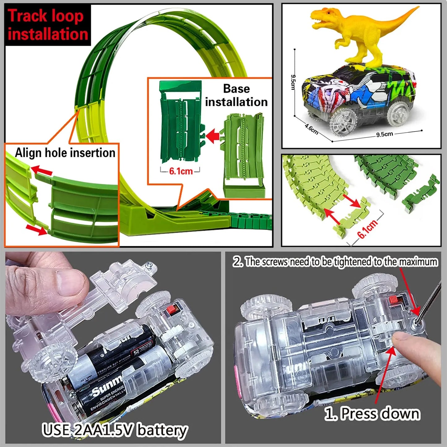 Magic Climbing Electric Dinosaur Car Track Railway Toy