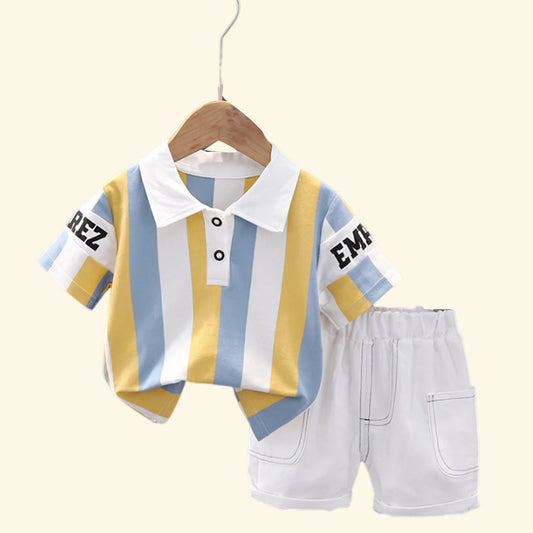 Boys T-shirt Shorts Summer Cotton Short sleeve fashion Suit2PCS