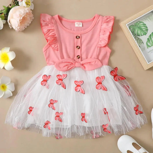 Tiny Butterfly Party Dress 1-5 Years Kids Girl