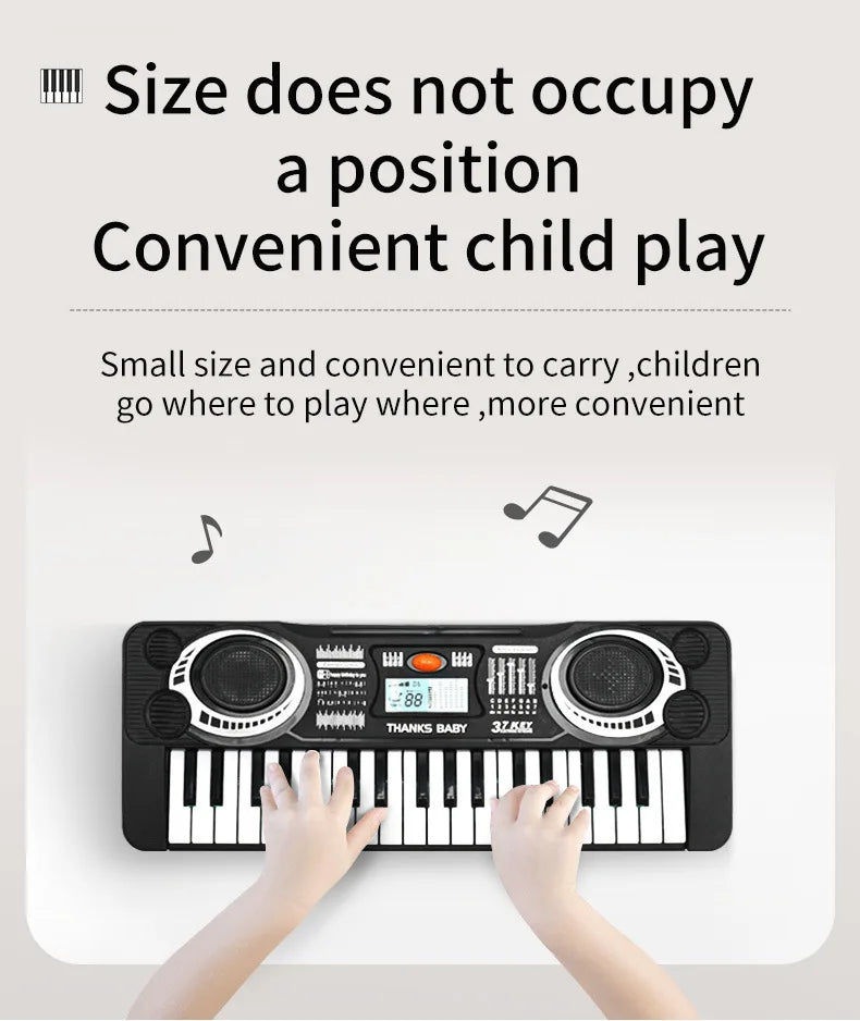 Portable 37 Keys Digital Keyboard LED Display Digital Electronic Piano Children Musical Instrument Kids Educational Toy